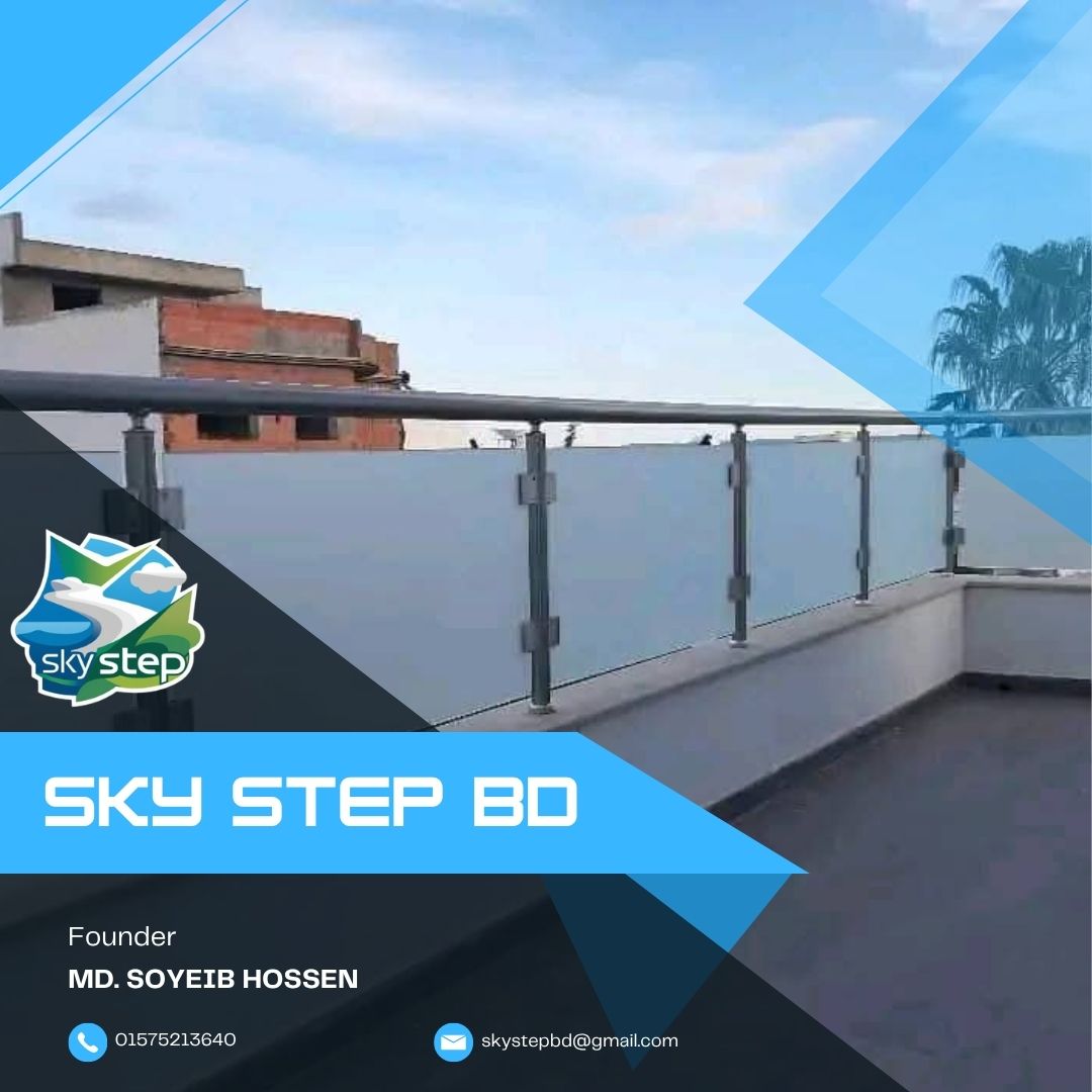 glass railing skystep stair railing glass work railing modern railing perfect railing (9)